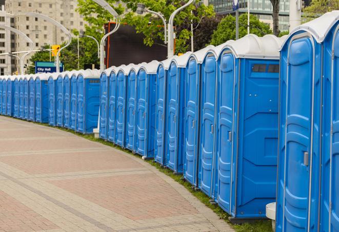 sleek and efficient portable restrooms for outdoor movie screenings and entertainment events in Audubon Park